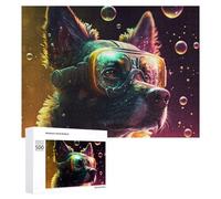 Puzzles 500 PCS pour Adolescents Dive Into Color A Vibrant Canine Adventure Puzzles pour Adultes Jeux Relaxants Difficulté Défi Éducatif Difficile 500 PCS