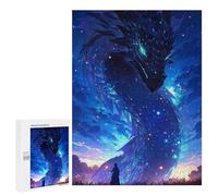 Puzzles 500 PCS pour Adolescents Dragon Fantasy Night Scene Puzzles pour Adultes Améliore La Mémoire Défi Éducatif Réduction du Stress Cadeaux 500 PCS