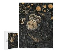 `Puzzles 500 PCS pour Adolescents Dreamy Chimpanzee in Starry Night Puzzles pour Adultes Jeux De Détente Découpe De Précision Offre Spéciale Cadeaux pour Toute La Famille 500 PCS