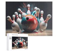 Puzzles 500 PCS pour Adolescents Dynamic Bowling Strike Scene Jeux De Puzzle Relaxants Améliorent La Mémoire Offrez-Les en Cadeau À Toute La Famille 500 PCS
