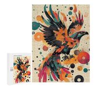 Puzzles 500 PCS pour Adolescents Dynamic Eagle in Flight A Bold Pop Art Display Abstract Eagle Artwork Jeu De Puzzle Casse-tête Anti-Stress Stimulant À Compléter 500 PCS