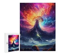 Puzzles 500 PCS pour Adolescents Enchanted Cosmic Tree Landscape Puzzles pour Adultes Améliore La Mémoire Interaction Parent-Enfant Jouet Jeu Intellectuel 500 PCS