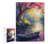 Puzzles 500 PCS pour Adolescents Enchanted Forest River Scene Puzzles pour Adultes Améliore La Mémoire Défi Éducatif Réduction du Stress Cadeaux 500 PCS
