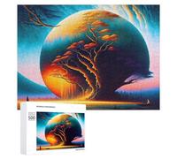 Puzzles 500 PCS pour Adolescents Enchanted Planet with Majestic Tree Jeux De Puzzle Relaxants Améliorent La Mémoire Offrez-Les en Cadeau À Toute La Famille 500 PCS