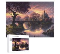 Puzzles 500 PCS pour Adolescents Enchanted Sunset Castle Puzzle pour Adultes Jeux Amusants Une Œuvre d'art Aidez Votre Cerveau À Faire Travailler 500 PCS