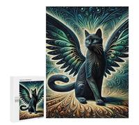 Puzzles 500 PCS pour Adolescents Fantasy Cat Artwork Puzzles pour Adultes Jeux Amusants Difficile Difficile À Compléter 500 PCS