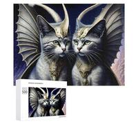 Puzzles 500 PCS pour Adolescents Fantasy Cat Warriors Guardian Spirits Jeux De Puzzle Relaxants Améliorent La Mémoire Offrez-Les en Cadeau À Toute La Famille 500 PCS