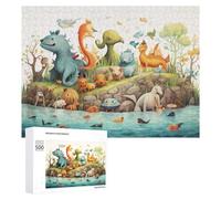 Puzzles 500 PCS pour Adolescents Fantasy Creatures in A Lush Landscape Jeux De Puzzle Relaxants Améliorent La Mémoire Offrez-Les en Cadeau À Toute La Famille 500 PCS