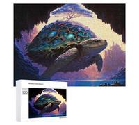 Puzzles 500 PCS pour Adolescents Fantasy Turtle Island Puzzles pour Adultes Jeux Relaxants Difficulté Défi Éducatif Difficile 500 PCS