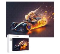 Puzzles 500 PCS pour Adolescents Flaming Race Car Speed Puzzles pour Adultes - Jeux De Construction - Analyse Et Logique - Idées Cadeaux pour Toute La Famille 500 PCS