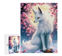 `Puzzles 500 PCS pour Adolescents Fox Under Cherry Blossoms Puzzles pour Adultes Jeux De Détente Découpe De Précision Offre Spéciale Cadeaux pour Toute La Famille 500 PCS