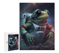 Puzzles 500 PCS pour Adolescents Frog Astronaut in Space Puzzles pour Adultes Décoration Murale Jouet Difficile, Difficile, Stimulant À Compléter 500 PCS