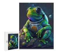 Puzzles 500 PCS pour Adolescents Frog Space Astronaut Puzzles pour Adultes Décoration Murale Jouet Difficile, Difficile, Stimulant À Compléter 500 PCS