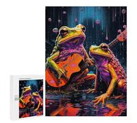 Puzzles 500 PCS pour Adolescents Frogs Playing Guitar in Rain Jeux De Puzzle Relaxants Améliorent La Mémoire Offrez-Les en Cadeau À Toute La Famille 500 PCS
