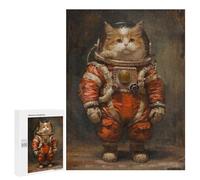 Puzzles 500 PCS pour Adolescents Funny Astronaut Space Cat Puzzles pour Adultes - Jouets À Faire Soi-même, mais Aussi Un Défi Éducatif Amusant Et Humoristique 500 PCS