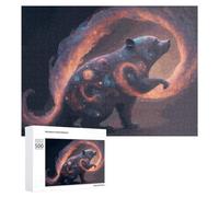 Puzzles 500 PCS pour Adolescents Galactic Bear in Cosmic Dance Jeux De Puzzle Relaxants Améliorent La Mémoire Offrez-Les en Cadeau À Toute La Famille 500 PCS