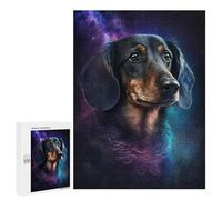 Puzzles 500 PCS pour Adolescents Galactic Dachshund Portrait -13 Puzzles pour Adultes Améliore La Mémoire Interaction Parent-Enfant Jouet Jeu Intellectuel 500 PCS