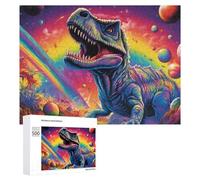 Puzzles 500 PCS pour Adolescents Galactic Dinosaur A Cosmic Adventure Jeux De Puzzle Relaxants Améliorent La Mémoire Offrez-Les en Cadeau À Toute La Famille 500 PCS