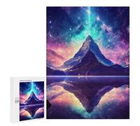 Puzzles 500 PCS pour Adolescents Galactic Reflections A Cosmic Mountain Scene Puzzle pour Adultes Jeux Amusants Une Œuvre d'art Aidez Votre Cerveau À Faire Travailler 500 PCS