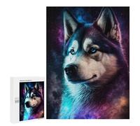 Puzzles 500 PCS pour Adolescents Galactic Wolf Portrait -45 Puzzles pour Adultes Améliore La Mémoire Interaction Parent-Enfant Jouet Jeu Intellectuel 500 PCS