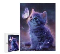 Puzzles 500 PCS pour Adolescents Galaxy Kitten with Butterfly Puzzles pour Adultes Améliore La Mémoire Interaction Parent-Enfant Jouet Jeu Intellectuel 500 PCS