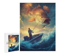 Puzzles 500 PCS pour Adolescents Giant Fish Catch Puzzles pour Adultes Décoration Murale Jouet Difficile, Difficile, Stimulant À Compléter 500 PCS