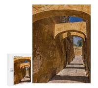Puzzles 500 PCS pour Adolescents Gozo Citadel Narrow Street Puzzles pour Adultes À Monter Soi-même - Jeux Éducatifs Et Amusants en Famille 500 PCS