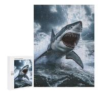 Puzzles 500 PCS pour Adolescents Great White Shark Attack Puzzles pour Adultes Décoration Murale Jouet Difficile, Difficile, Stimulant À Compléter 500 PCS