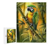 Puzzles 500 PCS pour Adolescents Green and Yellow Parrot on Bamboo Puzzle Adulte Jeu Familial Une Œuvre d'art À Offrir en Cadeau À Toute La Famille 500 PCS