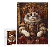 Puzzles 500 PCS pour Adolescents Grumpy Cat King Puzzles pour Adultes Décoration Murale Jouet Difficile, Difficile, Stimulant À Compléter 500 PCS
