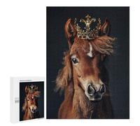 Puzzles 500 PCS pour Adolescents Horse Animal Cute King Jeu De Puzzle Casse-tête Anti-Stress Stimulant À Compléter 500 PCS