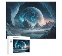 Puzzles 500 PCS pour Adolescents ICY Alien Planet with Glowing Core Jeux De Puzzle Relaxants Améliorent La Mémoire Offrez-Les en Cadeau À Toute La Famille 500 PCS