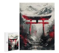 Puzzles 500 PCS pour Adolescents Japanese Torii Gate Ink Puzzle pour Adultes : Un Jeu Manuel Amusant Et Humoristique pour Un Anniversaire Ou Noël 500 PCS