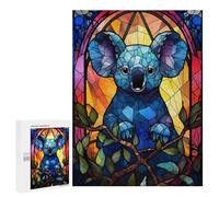 Puzzles 500 PCS pour Adolescents Koala Bear Stained Glass Puzzles pour Adultes - Jeux De Construction - Analyse Et Logique - Idées Cadeaux pour Toute La Famille 500 PCS