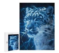 Puzzles 500 PCS pour Adolescents Luminescent Snow Leopard Puzzle pour Adultes : Un Jeu Manuel Amusant Et Humoristique pour Un Anniversaire Ou Noël 500 PCS