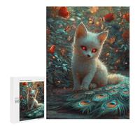 Puzzles 500 PCS pour Adolescents Magical Fox with Peacock Tail Puzzles pour Adultes Améliore La Mémoire Défi Éducatif Réduction du Stress Cadeaux 500 PCS