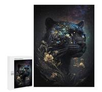 Puzzles 500 PCS pour Adolescents Magical Leopard with Flowers -1 Puzzles pour Adultes Améliore La Mémoire Interaction Parent-Enfant Jouet Jeu Intellectuel 500 PCS