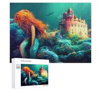 Puzzles 500 PCS pour Adolescents Mermaid's Underwater Palace Puzzles pour Adultes Jeux Relaxants Difficulté Défi Éducatif Difficile 500 PCS