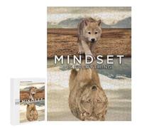 Puzzles 500 PCS pour Adolescents Mindset is Everything Wolf Puzzles pour Adultes Jeux Amusants Difficile Difficile À Compléter 500 PCS