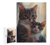 Puzzles 500 PCS pour Adolescents Mother Cat and Kitten Puzzles pour Adultes À Monter Soi-même - Jeux Éducatifs Et Amusants en Famille 500 PCS