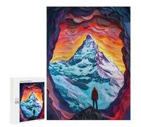 Puzzles 500 PCS pour Adolescents Mountain Majesty A Hiker's Perspective Puzzles pour Adultes Améliore La Mémoire Interaction Parent-Enfant Jouet Jeu Intellectuel 500 PCS