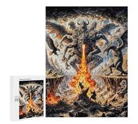 Puzzles 500 PCS pour Adolescents Multi-Headed Dragon Battle Puzzles pour Adultes Décoration Murale Jouet Difficile, Difficile, Stimulant À Compléter 500 PCS