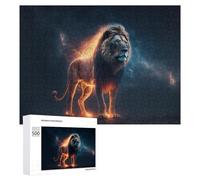 Puzzles 500 PCS pour Adolescents Mystical Lion in Cosmic Light Jeux De Puzzle Relaxants Améliorent La Mémoire Offrez-Les en Cadeau À Toute La Famille 500 PCS