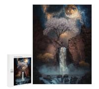 Puzzles 500 PCS pour Adolescents Mystical Moonlit Waterfall Jeu De Puzzle Casse-tête Anti-Stress Stimulant À Compléter 500 PCS