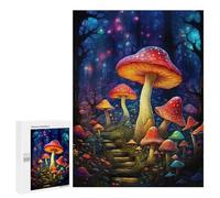 Puzzles 500 PCS pour Adolescents Mystical Mushroom Forest Pathway Puzzles pour Adultes Améliore La Mémoire Défi Éducatif Réduction du Stress Cadeaux 500 PCS