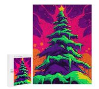 Puzzles 500 PCS pour Adolescents Neon Christmas Tree Puzzles pour Adultes À Monter Soi-même - Jeux Éducatifs Et Amusants en Famille 500 PCS