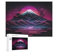 Puzzles 500 PCS pour Adolescents Neon Mountain Sunset Landscape Jeux De Puzzle Relaxants Améliorent La Mémoire Offrez-Les en Cadeau À Toute La Famille 500 PCS