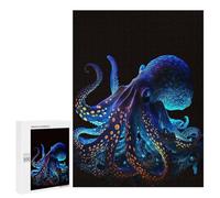 Puzzles 500 PCS pour Adolescents Neon Octopus Puzzles pour Adultes Jeux Amusants Difficile Difficile À Compléter 500 PCS