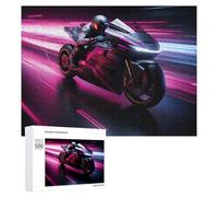 Puzzles 500 PCS pour Adolescents Neon Speed Motorcycle Racer Puzzles pour Adultes - Jeux De Construction - Analyse Et Logique - Idées Cadeaux pour Toute La Famille 500 PCS