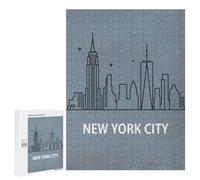 Puzzles 500 PCS pour Adolescents NYC Skyline Minimalist Art Puzzles pour Adultes Décoration Murale Jouet Difficile, Difficile, Stimulant À Compléter 500 PCS